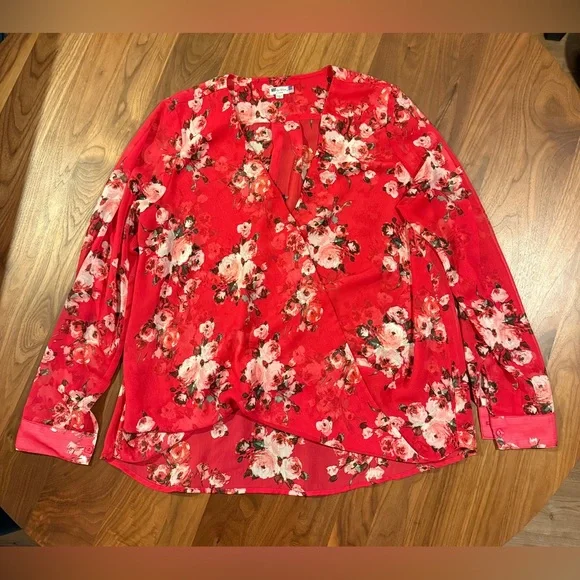 Kut from the Kloth Red Floral Blouse - Picture 2 of 4